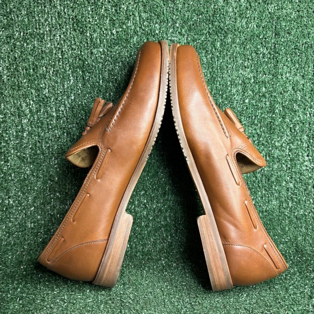 NEW Tommy Bahama Filip Tassel Leather Slip On Preppy Loafers Tan Brown Mens 13M